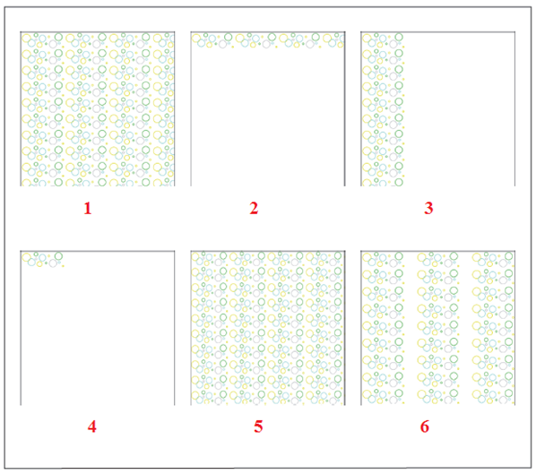 <strong> In the given image, which of the following types of background property does figure 4 denote?</strong> A)no-repeat B)repeat C)repeat-x D)repeat-y