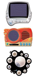 Widgets like those shown in the figure above are used to change the appearance of Windows Media Player.