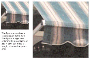 <strong>  With images that contain strong curved or diagonal lines, pixel interpolation can result in ____ effects, such as those in the figure above.</strong> A) cropped B) pixelated C) dithered D) monochromatic <div style=padding-top: 35px> 