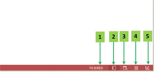 <strong> In the accompanying figure, which numbered arrow indicates the Layout view button?</strong> A) 1 B) 2 C) 3 D) 4