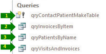 In the accompanying figure, arrow #1 indicates an icon representing a select query. ____________________