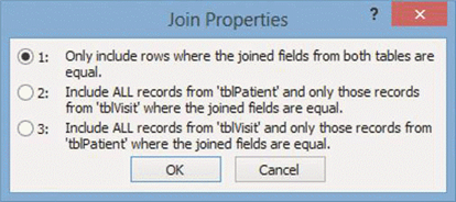 <strong> In the accompanying figure, the Join Properties dialog box shows the ____ join type option selected.</strong> A) outer B) self-join C) inner D) referential