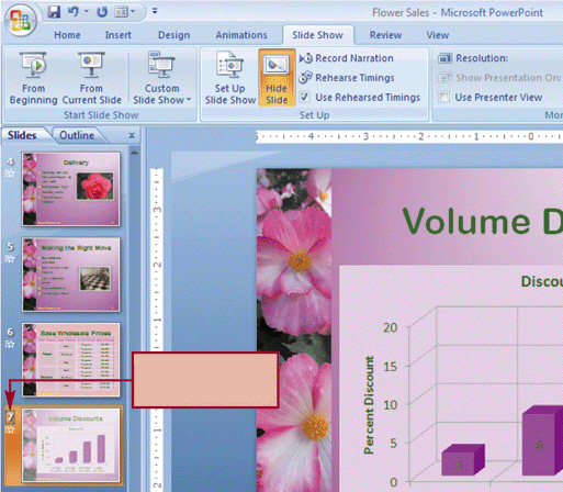 A hidden slide like the one in the accompanying figure is hidden in ____ view.
