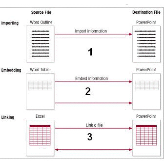 <strong> The integration technique marked ____ in the accompanying figure allows you to access the source program s commands to make changes in PowerPoint but not the other way around.</strong> A)1 B)2 C)3 D)all of the above