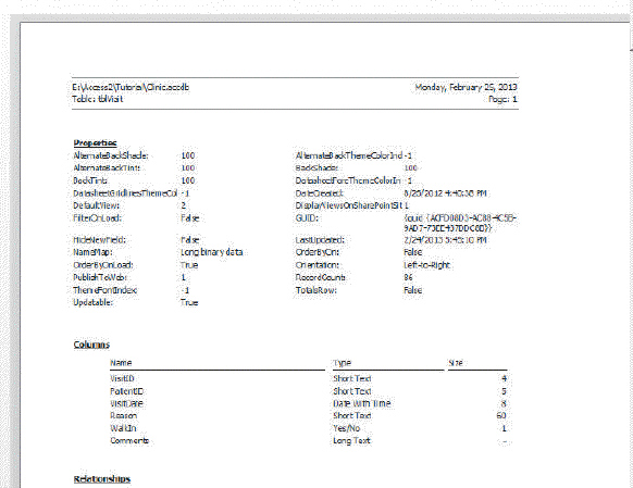 <strong> Which type of report does the accompanying figure illustrate?</strong> A) Custom report B) Relationships report C) Object Definition report D) Object Properties report