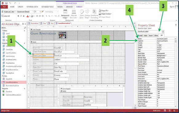 <strong> In the accompanying figure, the control type for the selected control is a ____.</strong> A) Combo box B) Label C) Calculated field D) Text box