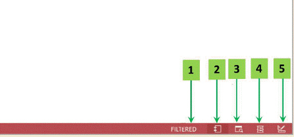 <strong> In the accompanying figure, which numbered arrow indicates the Report view button.</strong> A) 2 B) 3 C) 4 D) 5