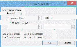 <strong> In the figure above, if you only want to set one criterion for this filter, you will ____.</strong> A) leave the lower boxes empty B) enter 0 into the lower boxes C) enter none into the lower boxes D) access a pull-down menu of options