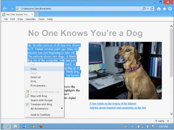 <strong> Referring to the accompanying figure, how would you select the highlighted text?</strong> A) double-click the paragraph B) hold down the mouse button while dragging from the beginning of the passage to the end of it C) click the first line of the passage, then holding Ctrl key and clicking the last line D) use the Select All option in the drop-down menu