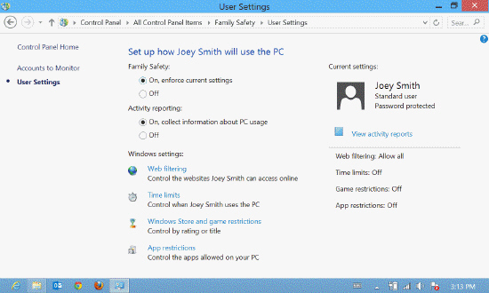 <strong>  The accompanying figure illustrates the use of _____.</strong> A) Windows Security Controls B) Windows Privacy Controls C) Windows Family Safety Controls D) Windows Parental Controls <div style=padding-top: 35px> 