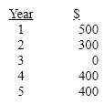 What is the Present Value (PV)of the following series of cash flows using an 8% discount rate?