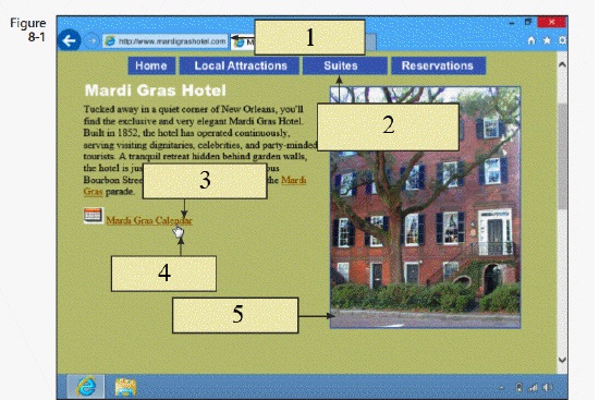 <strong> To connect to a Web page, enter the URL in the ____ represented by item 1 in the figure above.</strong> A) address bar B) back button C) stop button D) title bar