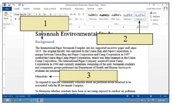 <strong> In the accompanying figure, item 3 represents the ability to apply style features to ____ of the document.</strong> A) similar fonts B) similar characters C) only full paragraphs D) similar elements