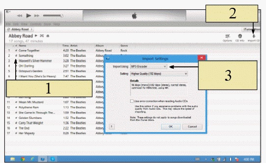<strong> In the figure above, the checkboxes referred to by item 1 are used to ____.</strong> A) play a song B) select the tracks you want to import C) delete a song D) select songs to edit