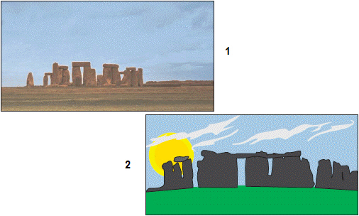 <strong> In the figure above, image 2 is a ____.</strong> A) bitmap graphic B) scanned image C) vector graphic D) digitized image