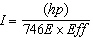 <strong>Solve the equation for the current ( I ) required by a motor when the horsepower, percent efficiency of the motor, and the voltage are known. </strong> A) B) C) D)