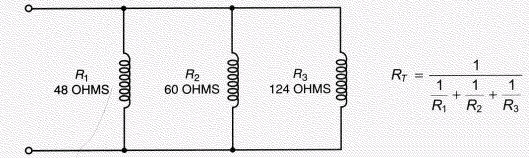 Find the total resistance ( ) of the three low voltage relay coils. Round the answer to the nearer hundredth.