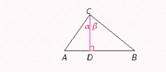 <strong>Find A if B = 20° and α + β = 120°. Remember: The sum of the three angles in any triangle is always 180°.</strong> A)A = 60° B)A = 50 ° C)A = 70 ° D)A = 100 ° E)A = 40 °
