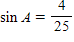 <strong>In the diagram below, angle A is in standard position. Find sin A . </strong> A) B) C) D) E)