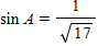 <strong>In the diagram below, angle A is in standard position. Find sin A . </strong> A) B) C) D) E)