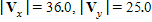 For the problem, the magnitude of the horizontal and vertical vector components    and    of vector V are given. Find the magnitude of V .   ​