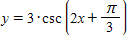 <strong>Sketch one complete cycle of the following function by first graphing the appropriate sine or cosine curve and then using the reciprocal relationships. </strong> A) B) C) D) E) 