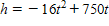 <strong>If a projectile (such as a bullet)is fired into the air with an initial velocity v at an angle of elevation θ  (see the figure), then the height h of the projectile at time t is given by h = -16 t <sup>2</sup> + vt sin  θ   Give the equation for the height, if v is 1,600 feet per second and θ  is 30°. (Leave your answer in exact value form.) ​</strong> A)   B)   C)   D)   E)   <div style=padding-top: 35px> 