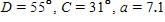 <strong>The information below refers to triangle ABC . m. Find all the missing parts. Apply the rules regarding the use of significant digits after all computations are complete. </strong> A) m, m B) m, m C) m, m D) m, m E) m, m