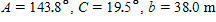 <strong>Solve the triangle. Apply the rules regarding the use of significant digits after all computations are complete. </strong> A) B) C) D) E)