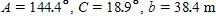 <strong>Solve the triangle. Apply the rules regarding the use of significant digits after all computations are complete. </strong> A) B) C) D) E)
