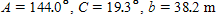 <strong>Solve the triangle. Apply the rules regarding the use of significant digits after all computations are complete. </strong> A) B) C) D) E)