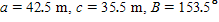 Referring to triangle ABC, find the area of the triangle. Round to three significant digits.