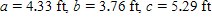 Referring to triangle ABC, find the area of the triangle.   ? Round your answer to three significant digits.