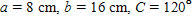 Referring to triangle ABC, find the area of the triangle. Round to three significant digits. S = __________ cm<sup>2</sup>