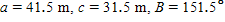Referring to triangle ABC, find the area of the triangle. Round to three significant digits. S = __________ m<sup>2</sup>