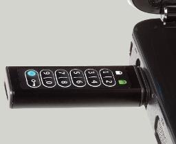   The data on the ____ USB flash drive shown in the accompanying figure cannot be accessed until the user enters the appropriate PIN.
