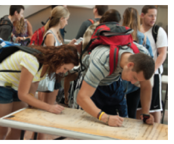 Research has shown that having an academic honor code like the one students are signing in the accompanying figure does not effectively reduce cheating.