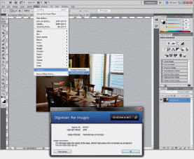 <strong> A ____ like that being used in the accompanying figure is a subtle alteration of digital content that is not noticeable when the work is viewed or played but that identifies the copyright holder.</strong> A)digital patent B)digital trademark C)digital watermark D)digital copyright