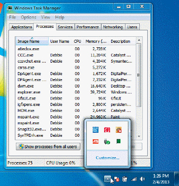 You press Ctrl+Alt+Insert to bring up the screen shown in the accompanying figure.
