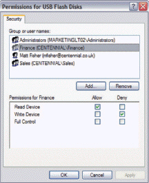 ____ software, such as that shown in the accompanying figure, can control which devices can be connected to an employee's computer.