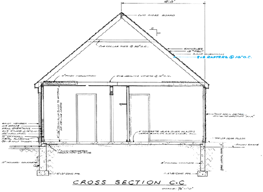 <strong>  The accompanying figure shows a ____.</strong> A) roof framing plan B) section view of the roof C) rafter table D) general roof plan view <div style=padding-top: 35px> 