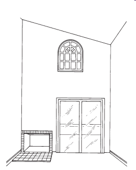 <strong> The accompanying figure shows the end wall of the ____.</strong> A) kitchen B) dining room C) master bedroom D) living room