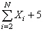 Given the data X <sub>1</sub> = 1, X <sub>2 </sub>= 4, X <sub>3</sub> = 5, X <sub>4 </sub>= 8, X <sub>5</sub> = 10, evaluate .