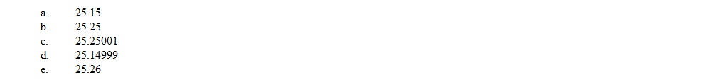 Round the following values to one decimal place.