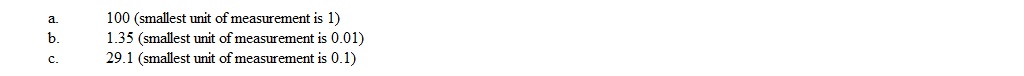 State the real limits for the following values of a continuous variable.