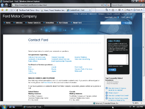 <strong> A Web site's ____ page, such as the one shown in the accompanying figure, encourages communication between the site and its visitors.</strong> A) server B) home C) copyright D) contact