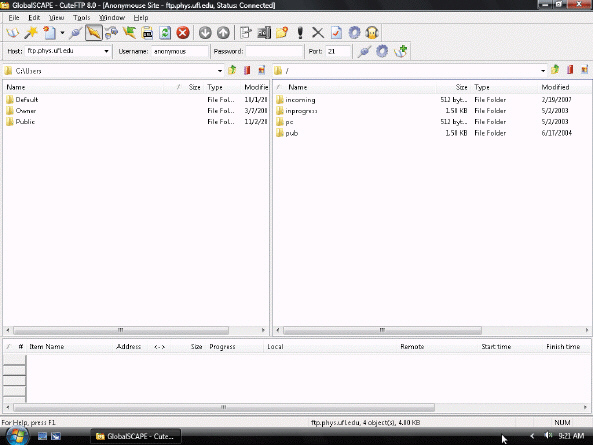 Web client software offers a familiar graphical user interface in which you click menu commands, click toolbar buttons, or use drag and drop to transfer files from a local computer to a remote computer, as illustrated in the accompanying figure.