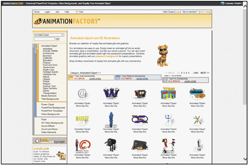 Ready-to-use ____________________ elements can be downloaded from countless websites, such as the one shown in the accompanying figure.
