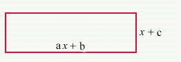 <strong>Find a polynomial that represents the perimeter of the rectangle in the picture, if a = 10, b = 4 and c = 6. </strong> A) 22 x + 20 B) 44 x + 40 C) 22 x - 20 D) 440 x