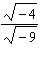 Write   in terms of i , perform the indicated operations, and simplify. Please enter your answer as a fraction.<div style=padding-top: 35px> 